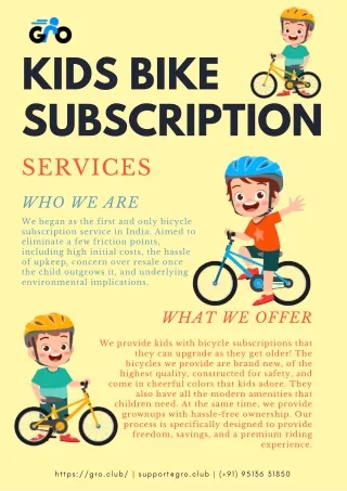 Kids Bike Subscription Services  Gro Club