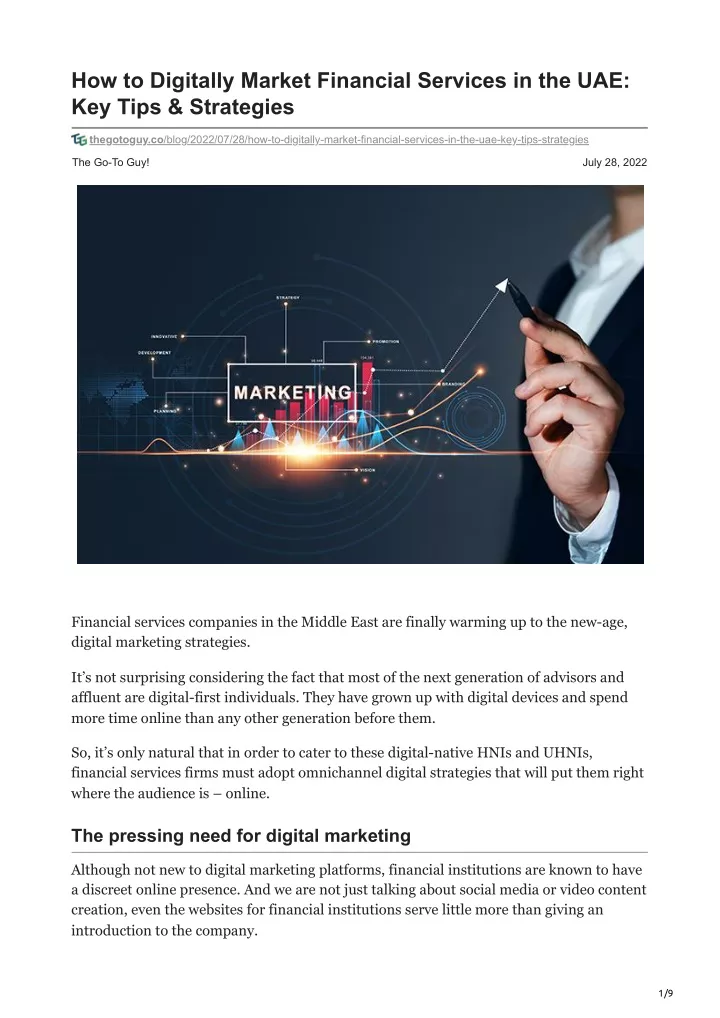 how to digitally market financial services