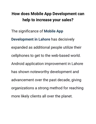 how does mobile app development can help