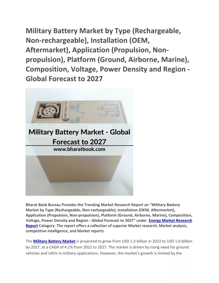military battery market by type rechargeable
