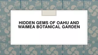 hidden gems of oahu and waimea botanical garden