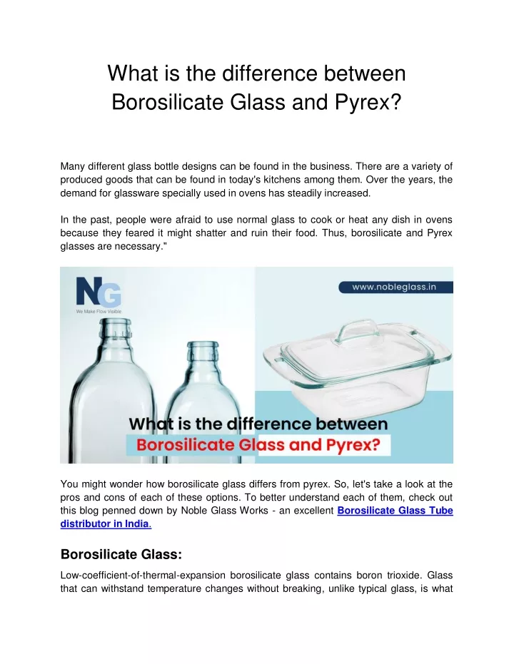 what is the difference between borosilicate glass