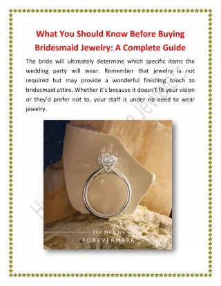 What You Should Know Before Buying Bridesmaid Jewelry A Complete Guide_HudsonPooleFineJewelers