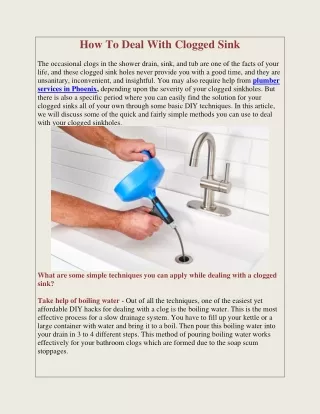 How To Deal With Clogged Sink