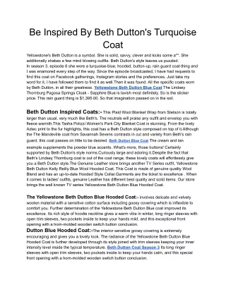be inspired by beth dutton s turquoise coat