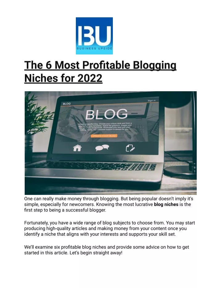 the 6 most profitable blogging niches for 2022