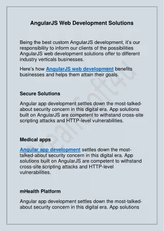 AngularJS Web Development Solutions