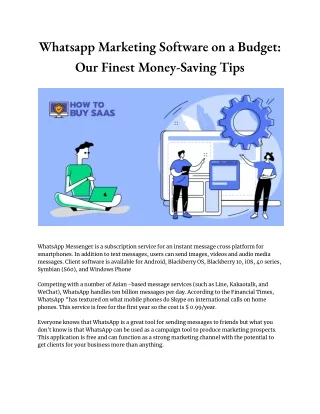 whatsapp marketing software on a budget