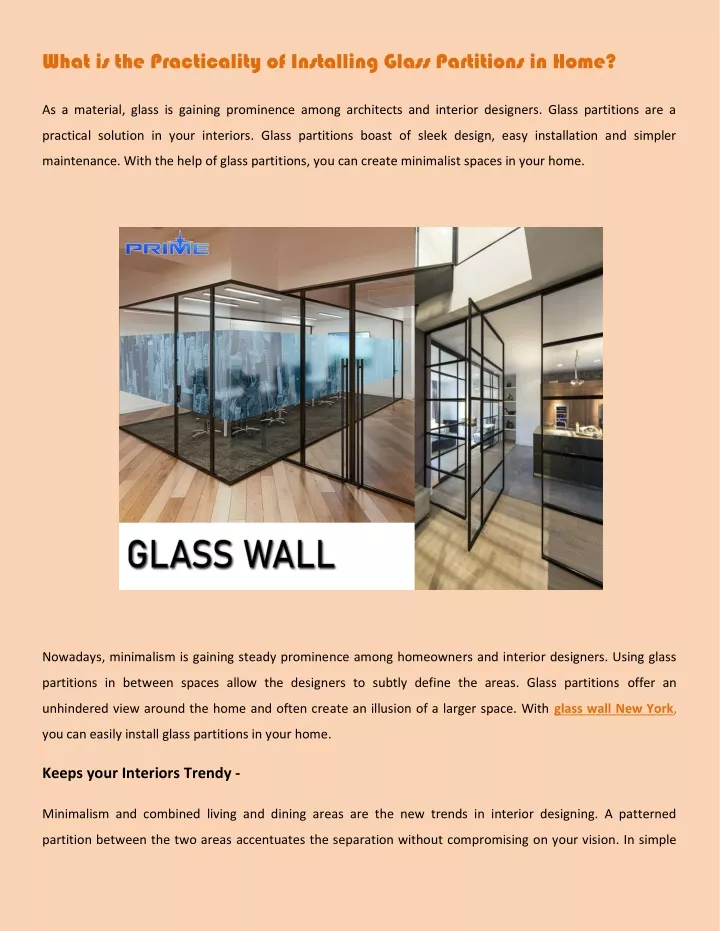 what is the practicality of installing glass
