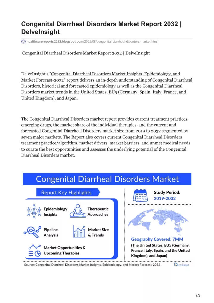 congenital diarrheal disorders market report 2032