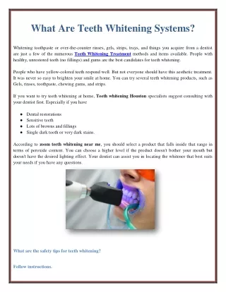 what are teeth whitening systems