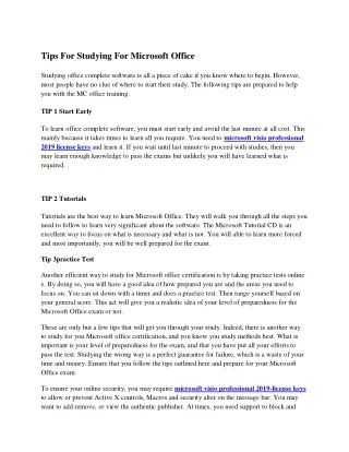 tips for studying for microsoft office
