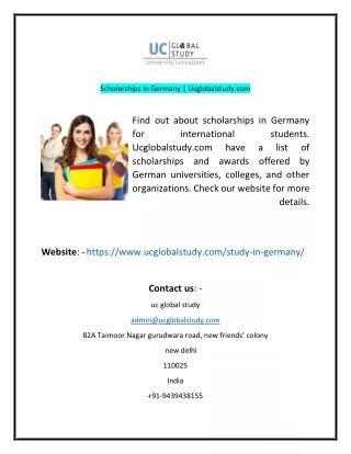 Scholerships in Germany Ucglobalstudycom