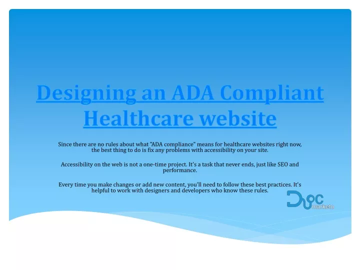 designing an ada compliant healthcare website