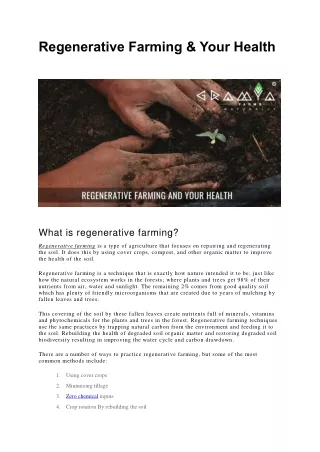 Regenerative Farming