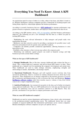 everything you need to know about a kpi dashboard
