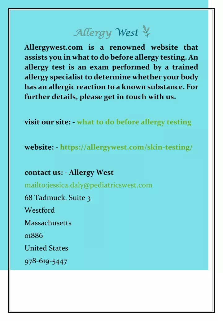 allergywest com is a renowned website that