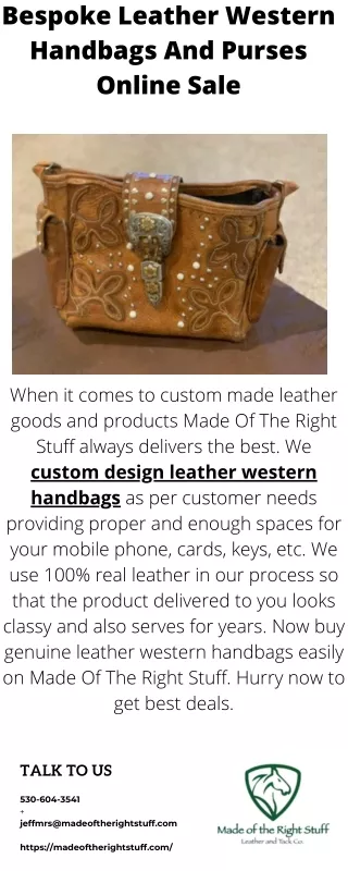 Bespoke Leather Western Handbags And Purses Online Sale