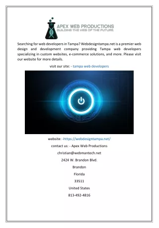 searching for web developers in tampa
