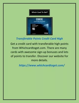 transferable points credit card high