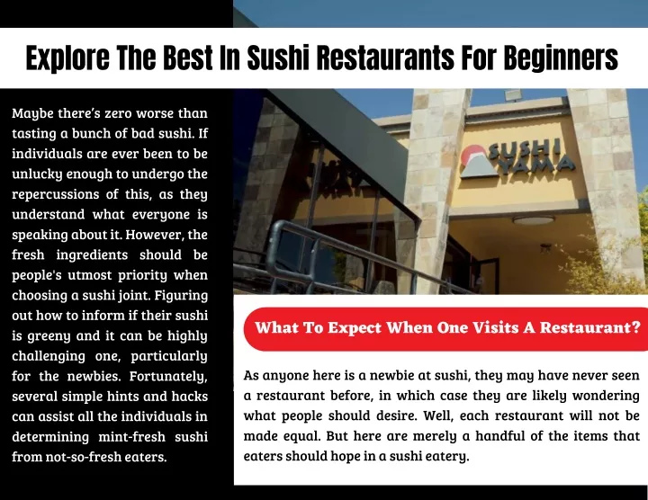 explore the best in sushi restaurants