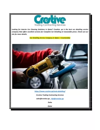 Car Detailing Service Company in Qatar Crestive.qa