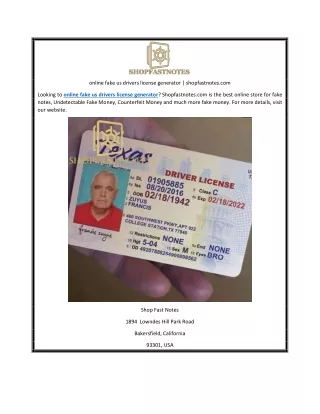 online fake us drivers license generator | shopfastnotes.com