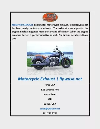 Motorcycle Exhaust  Rpwusa.net