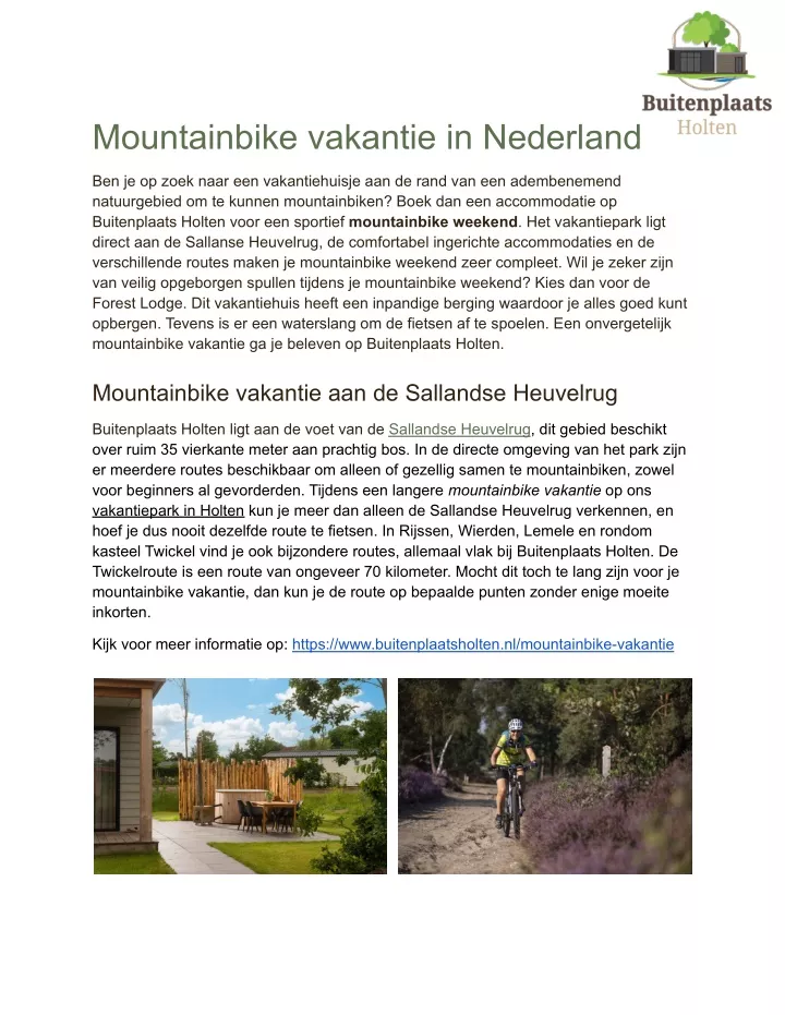mountainbike vakantie in nederland