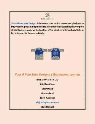 Year 6 Polo Shirt Designs  Brizleavers.com.au