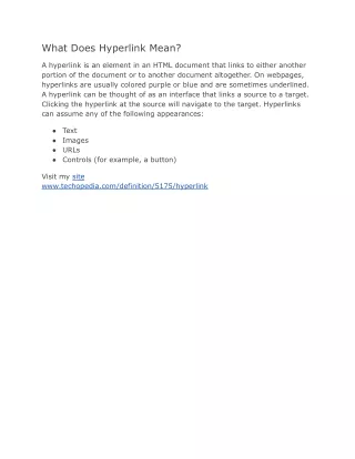 what does hyperlink mean