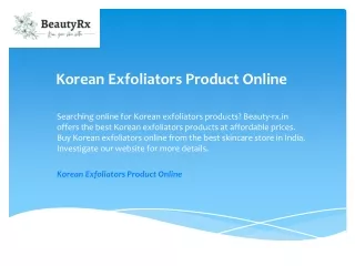Korean Exfoliators Product Online  Beauty-rx.in