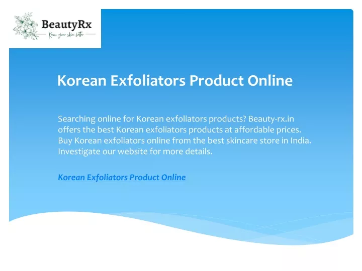 korean exfoliators product online