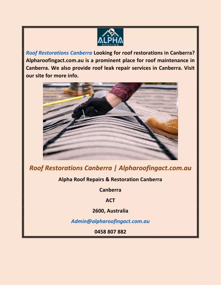 roof restorations canberra looking for roof