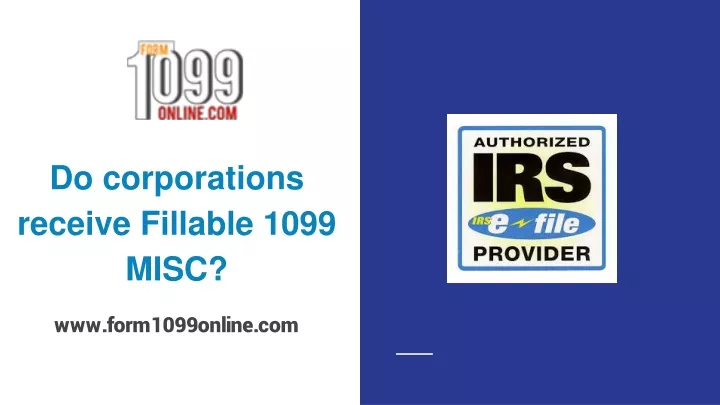 do corporations receive fillable 1099 misc