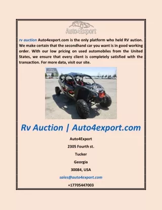 rv auction auto4export com is the only platform