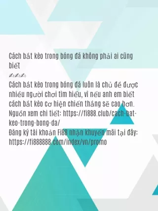 Cách bắt kèo trong bóng đá không phải ai cũng biết
