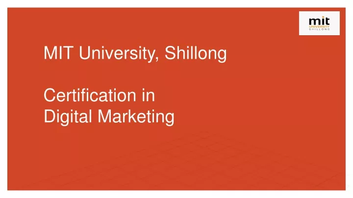 mit university shillong certification in digital marketing