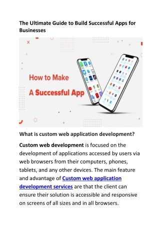 The Ultimate Guide to Build Successful Apps for Businesses