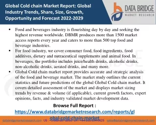 global cold chain market report global industry