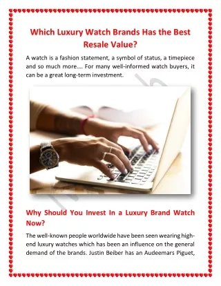Which Luxury Watch Brands has the Best Resale Value_iValuelab
