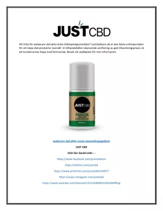 wobecare cbd aktiv creme anwendungsgebiete | Justcbdstore.de