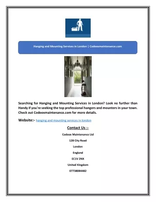 hanging and mounting services in london