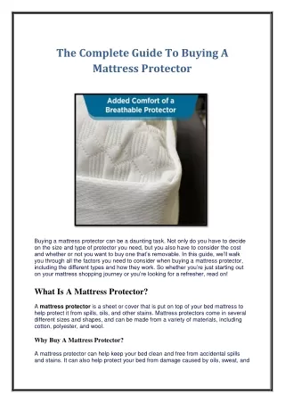 the complete guide to buying a mattress protector