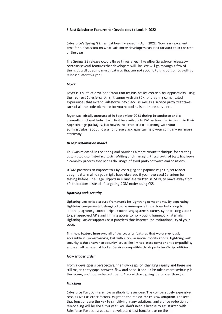5 best salesforce features for developers to look