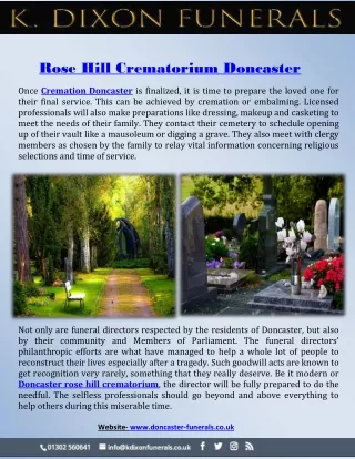 Rose Hill Crematorium Doncaster