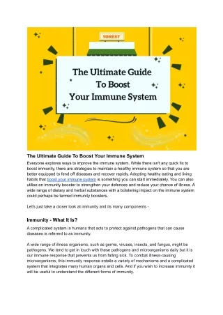 The Ultimate Guide To Boost Your Immune System