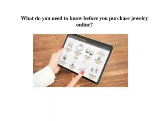 What do you need to know before you purchase jewelry online