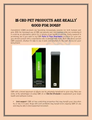 Is CBD Pet Products Are Really Good For Dogs?