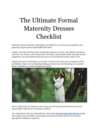 _The Ultimate Formal Maternity Dresses Checklist